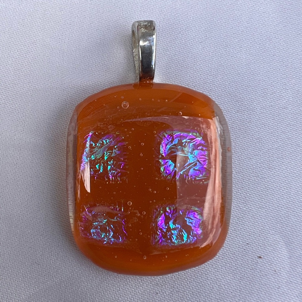 Handcrafted Orange Glass Pendant